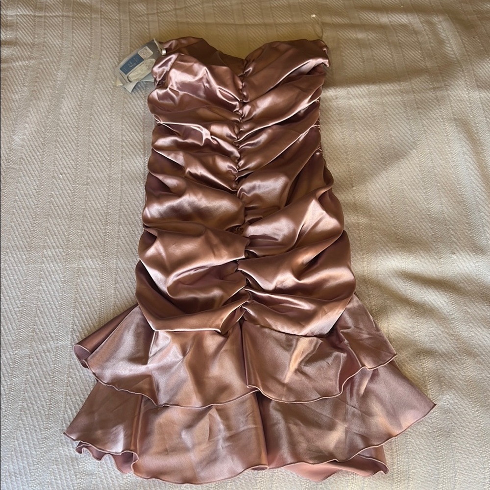 Silk Satin Ruched Dress